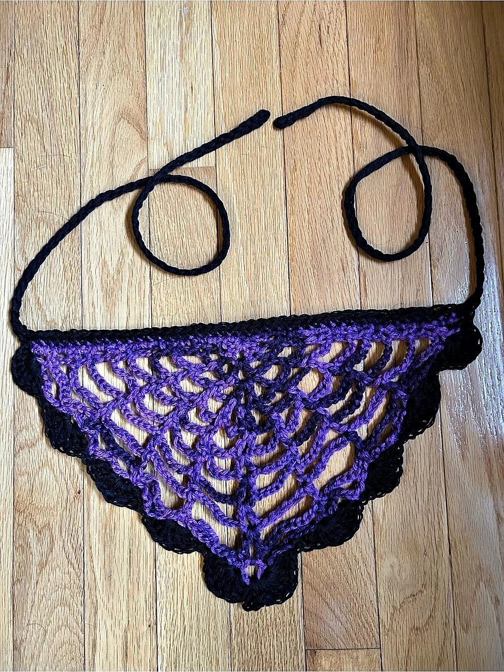 Purple & Black Crochet bandana